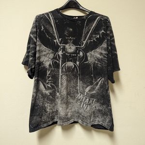 Miami Ink Graphic T Shirt Mens 2XL AOP All Over Graphic Print Motorcycle Tattoo